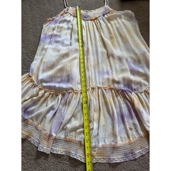 By Anthropologie Tie Dye Mini Dress Lace Boho Romantic Cottage Feminine Size XL - Picture 4 of 6